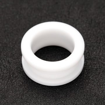 Detail View 1 of A Pair of Basic UV Acrylic Screw-Fit Ear Gauge Tunnel Plug-White